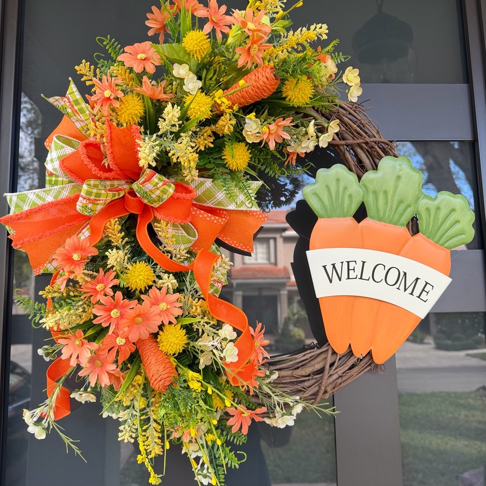 Welcome Easter/Spring Wreath 🥕